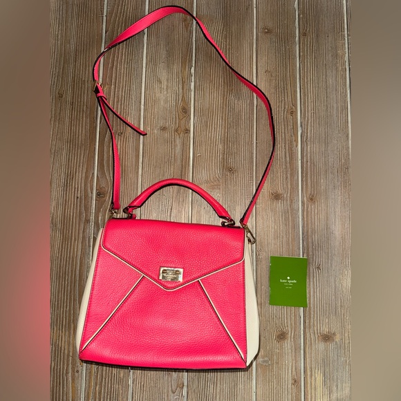 Kate Spade NY Wesley Place Laurel Desert Rose leather bag with Care Card - Picture 9 of 12